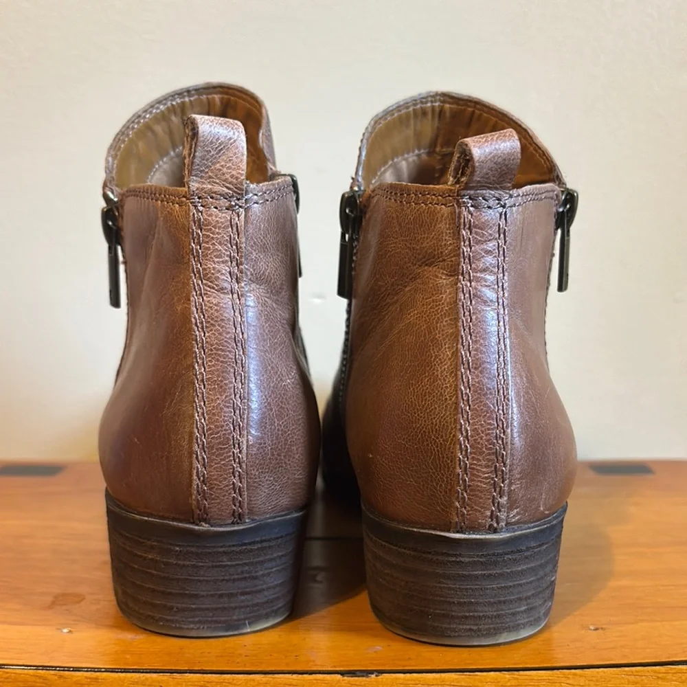 Lucky Brand Brown Ankle Boots with Low Heel - Picture 3 of 6